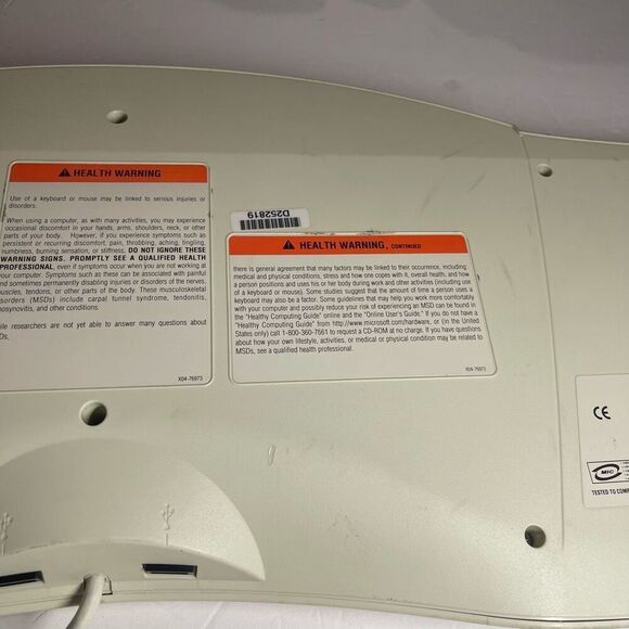 Microsoft Natural Pro Ergonomic USB PS/2 Keyboard Model RT9401 V:5FTW TESTED - Picture 8 of 10